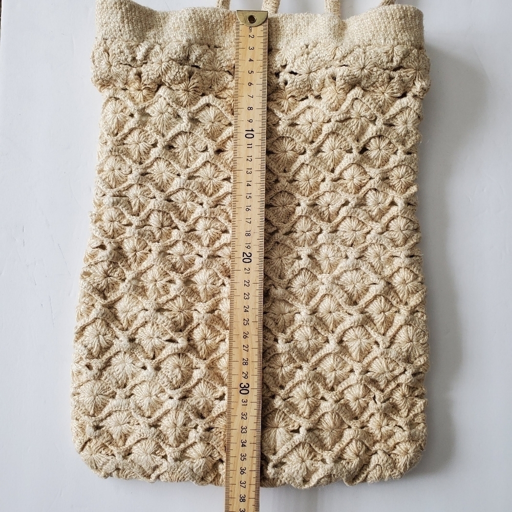 Vintage Bohemian Crochet Knit Tote Bag - Picture 5 of 8